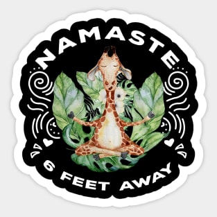 NAMASTE FEET AWAY GIRAFFE Sticker